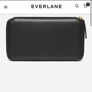 Everlane The Long Zip Wallet Black Leather